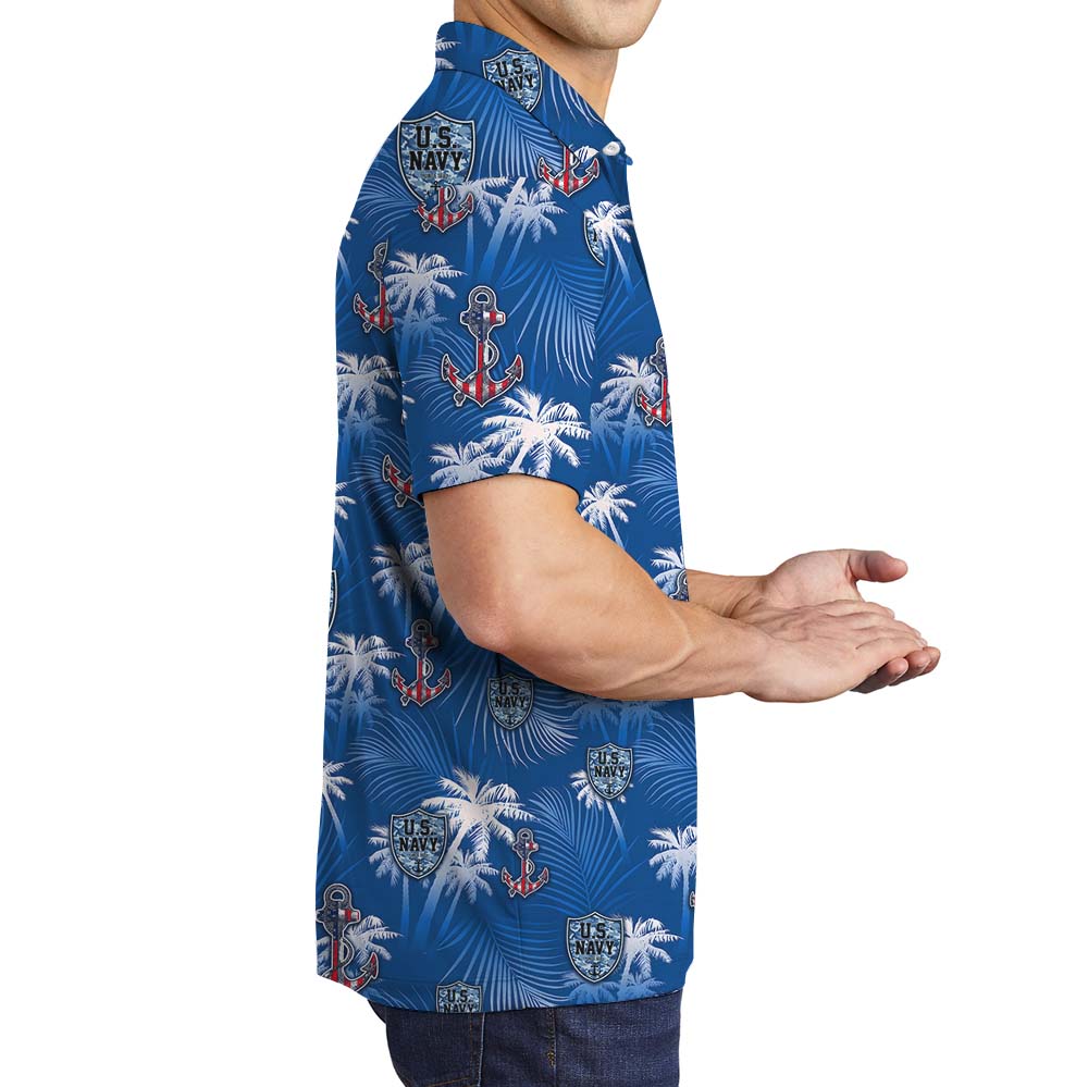 US Navy Beach Vibe Polo Shirt With Custom Logo