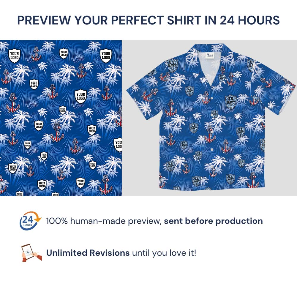 US Navy Hawaiian Shirt With Custom Logo