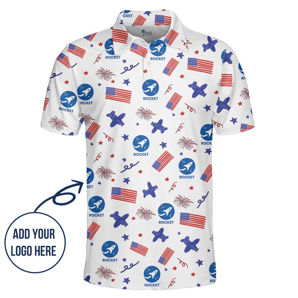Patriotic Custom Logo Polo Shirt For Men And Women