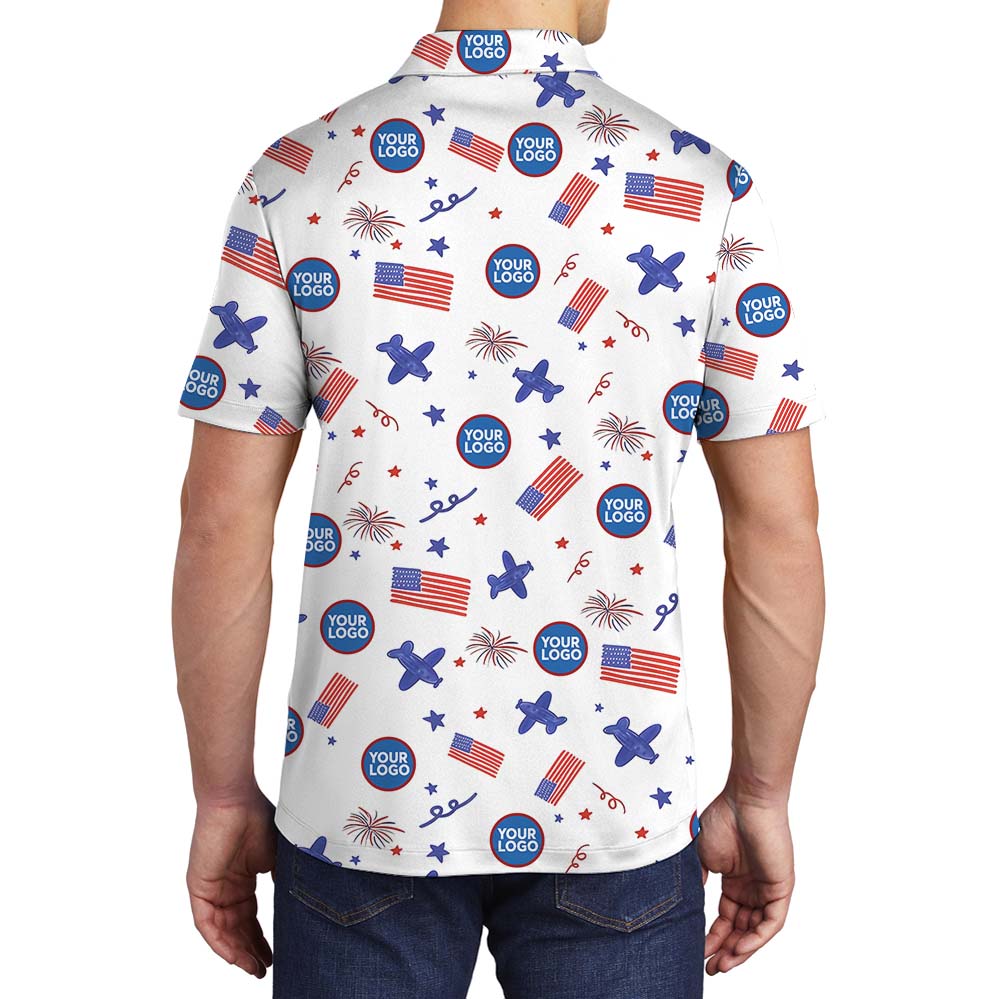 Patriotic Custom Logo Polo Shirt For Men And Women