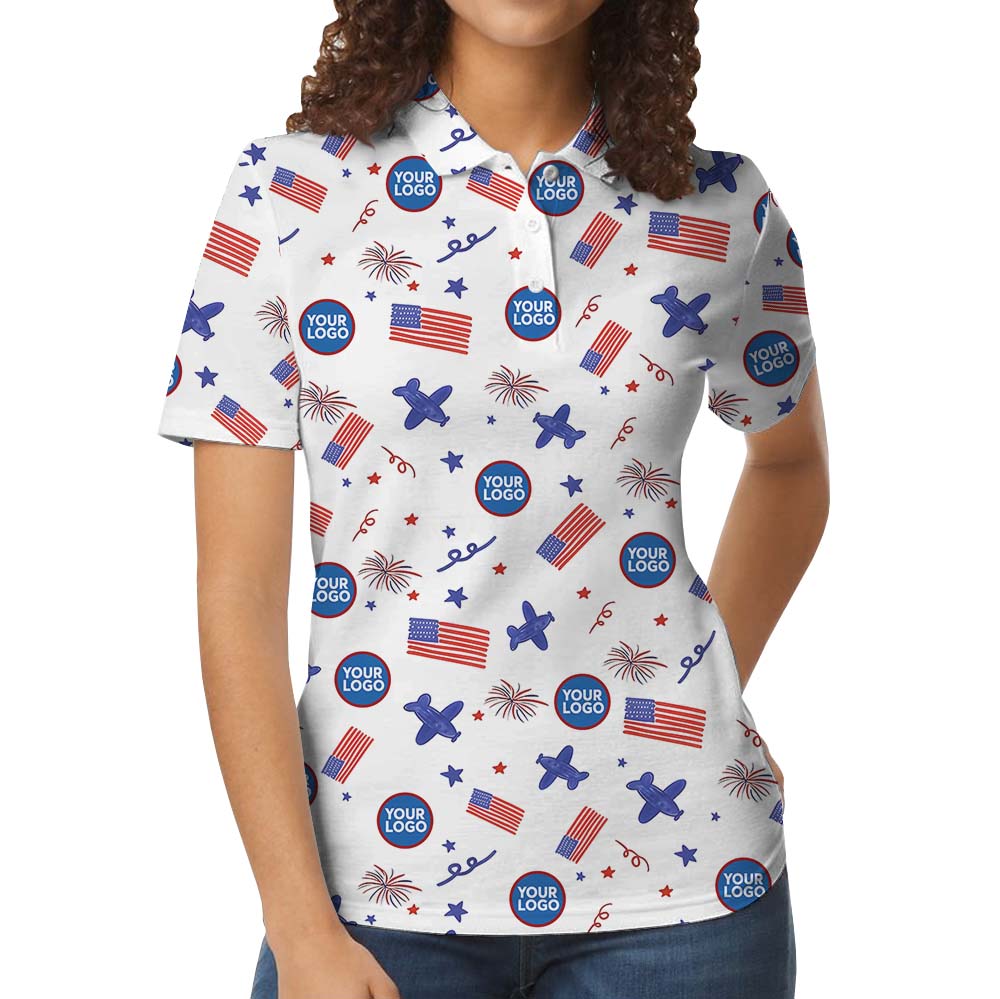 Patriotic Custom Logo Polo Shirt For Men And Women