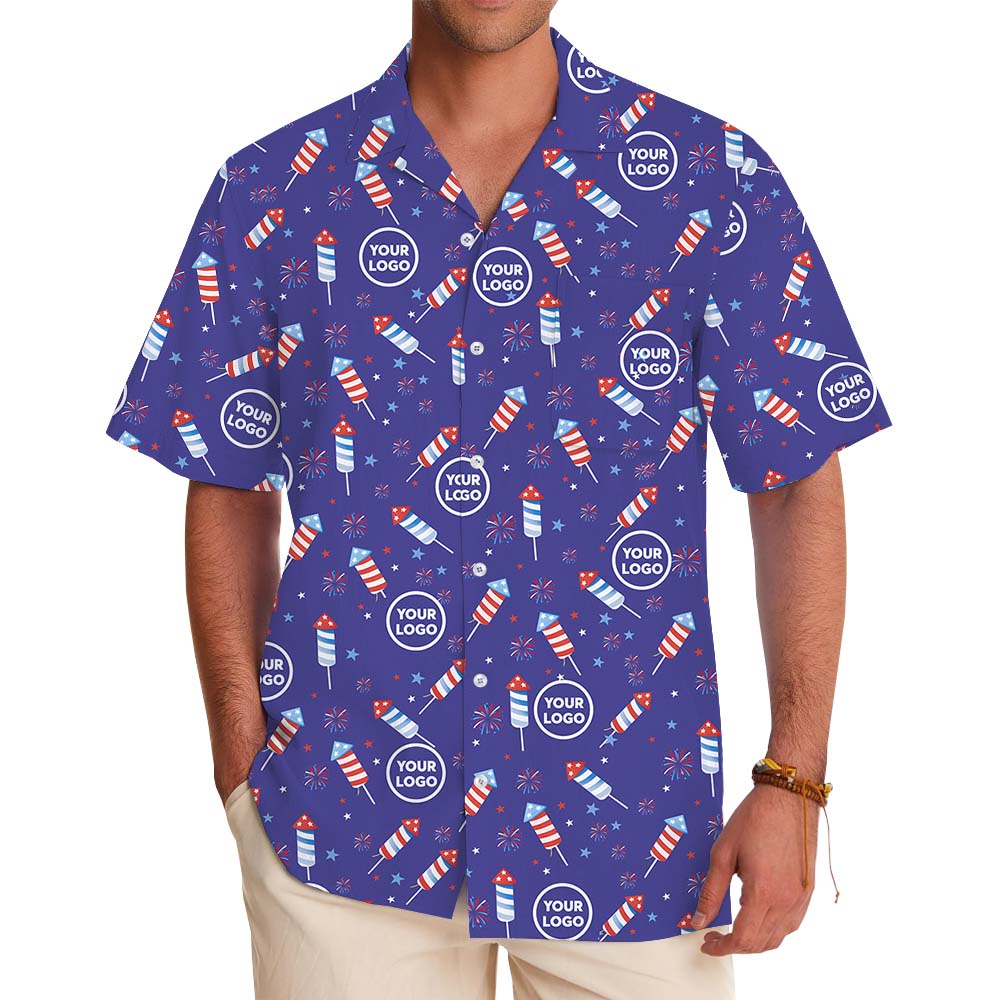 4th Of July Firework Hawaiian Shirt With Custom Logo - variant image 1