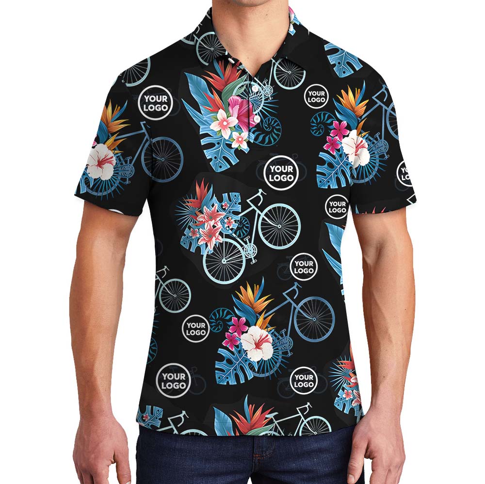 Custom Logo Cycling Floral Polo Shirt For Team - variant image 1