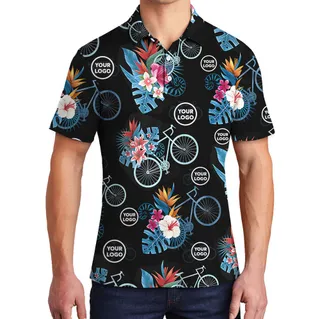 Custom Logo Cycling Floral Polo Shirt For Team