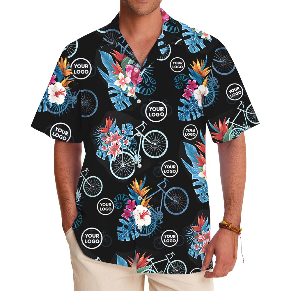 Cycling Hawaiian Shirt With Custom Logos - variant image 1