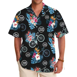 Cycling Hawaiian Shirt With Custom Logos