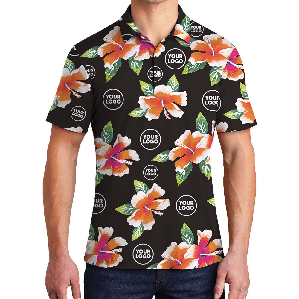 Custom Multiple Logo Black Polo Shirt For Group - variant image 1