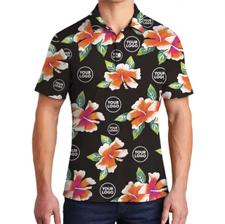 Custom Multiple Logo Black Polo Shirt For Group