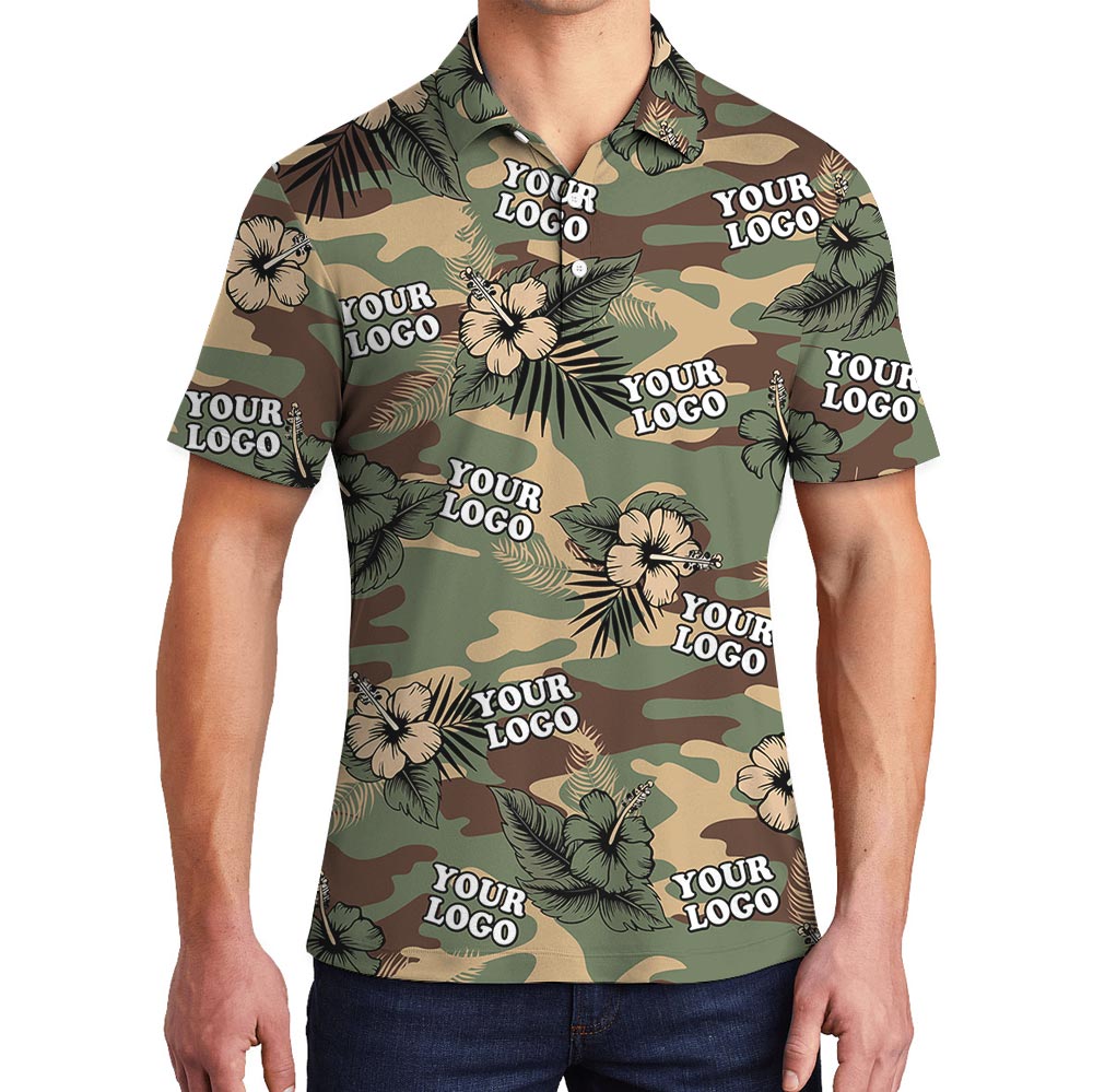 Custom Unit Logo Camouflage Military Aloha Shirt Polo - variant image 1
