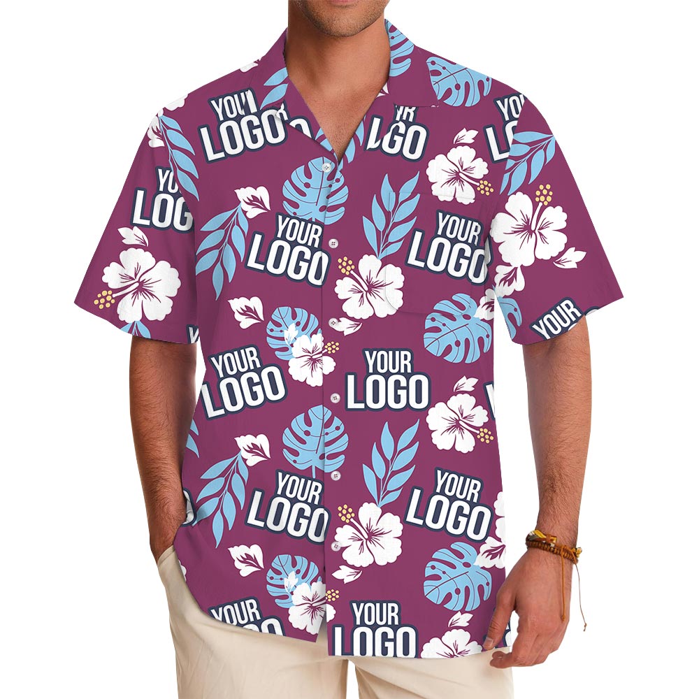 Pink Team Hawaiian Shirt Custom Logo - variant image 1