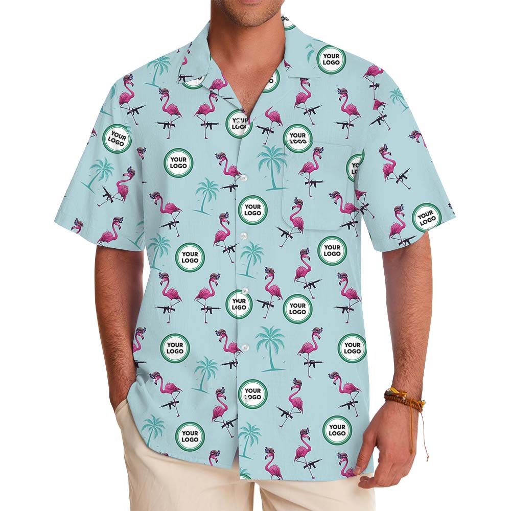 Flamingo Tactical Hawaiian Shirt With Custom Logo - variant image 1