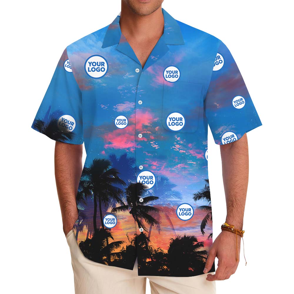 Island Sunset Custom Logo Hawaiian Shirt For Branding - variant image 1