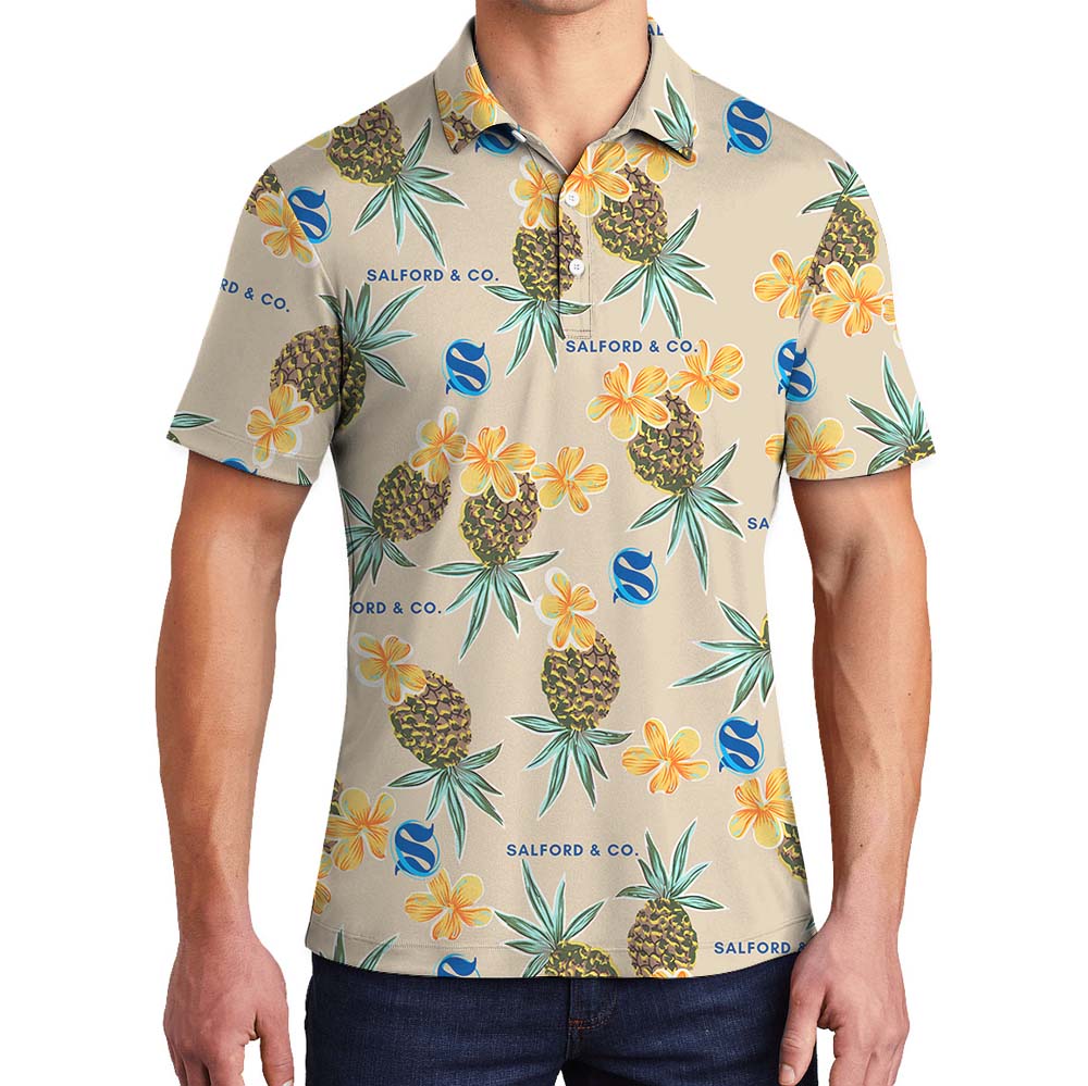 Pineapple Summer Polo Collared Shirt With Custom Logo - variant image 1