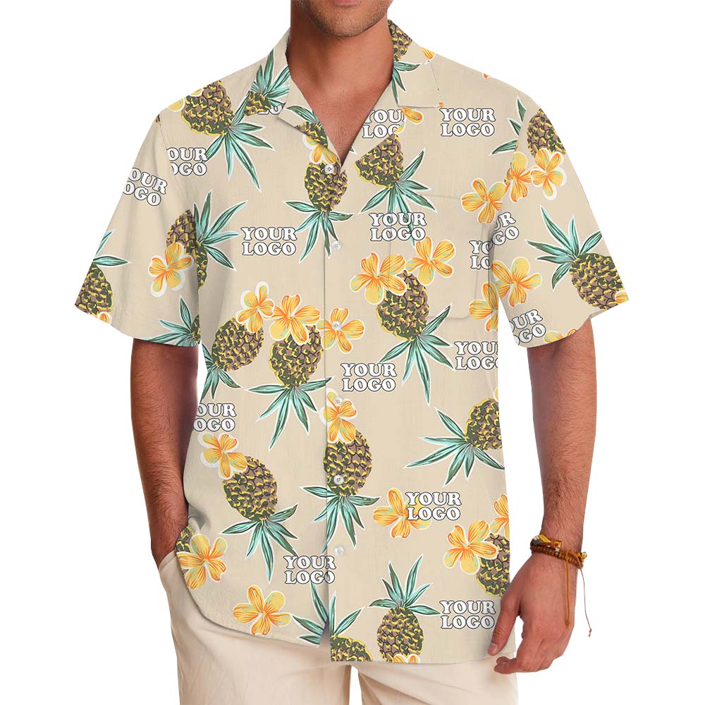 Pineapple Custom Multiple Logo Hawaiian Shirt - variant image 1