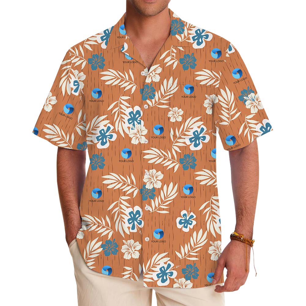 Unique Logo Hawaiian Shirt With Floral Print - variant image 1