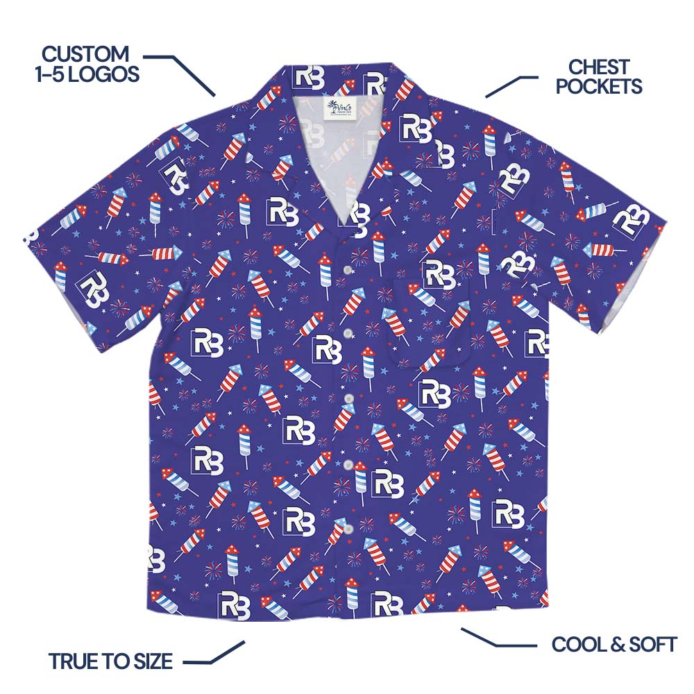 4th Of July Firework Hawaiian Shirt With Custom Logo
