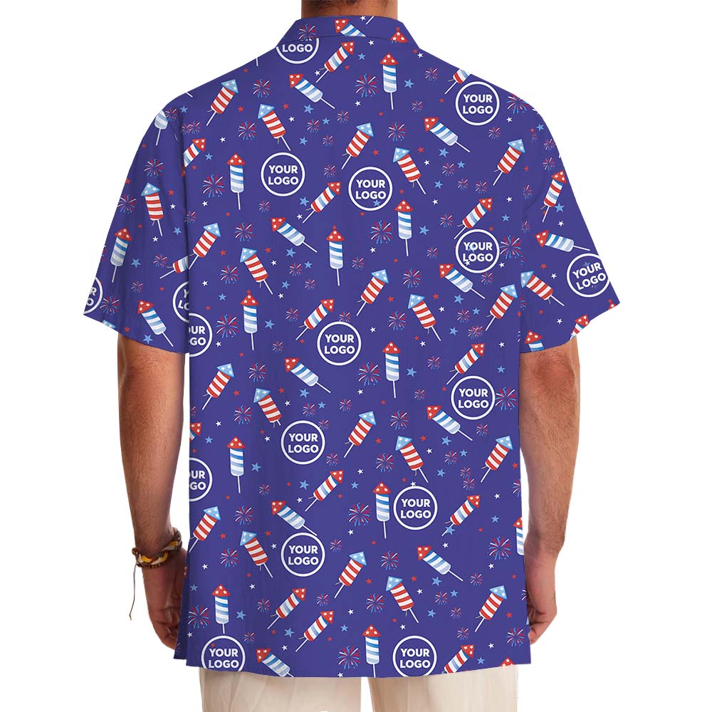 4th Of July Firework Hawaiian Shirt With Custom Logo