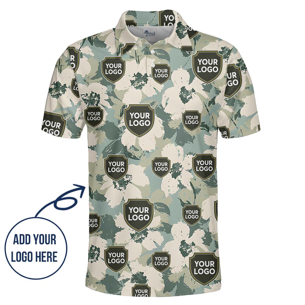 Camouflage Logo Collared Polo Shirt For Military Group