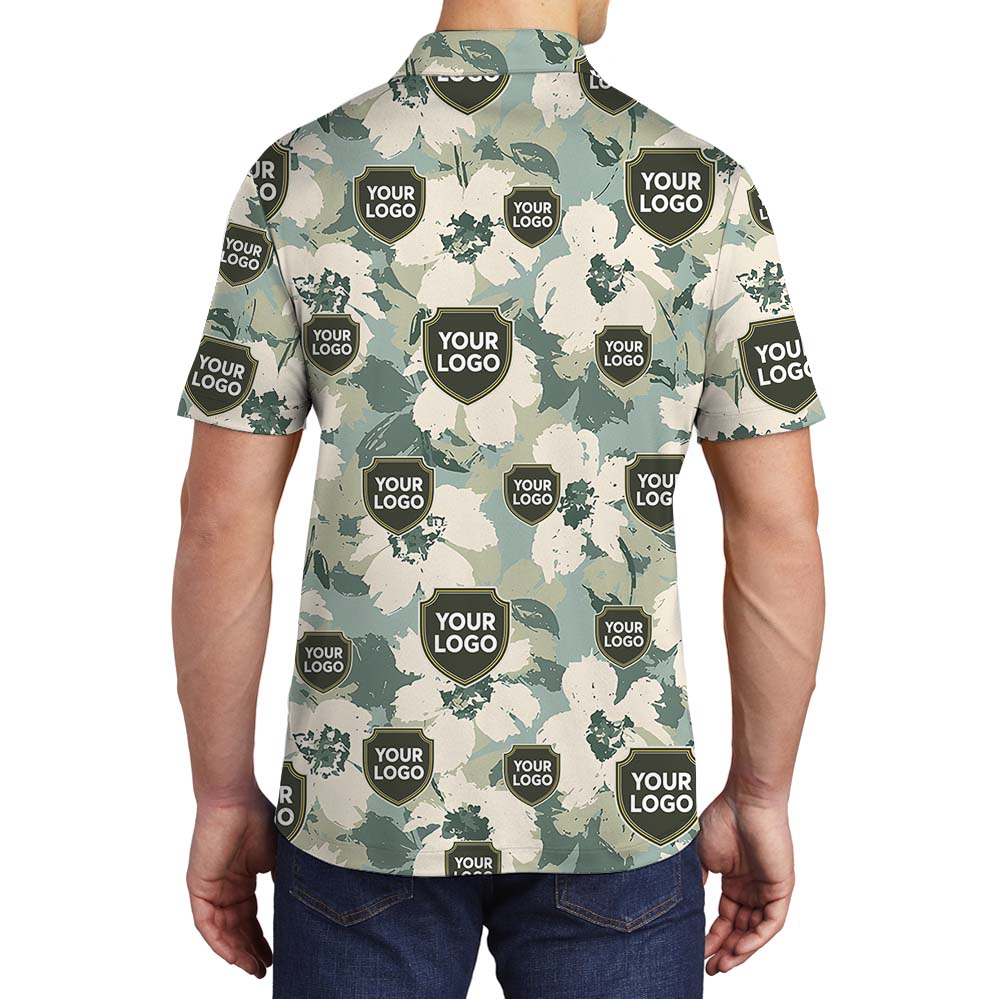 Camouflage Logo Collared Polo Shirt For Military Group