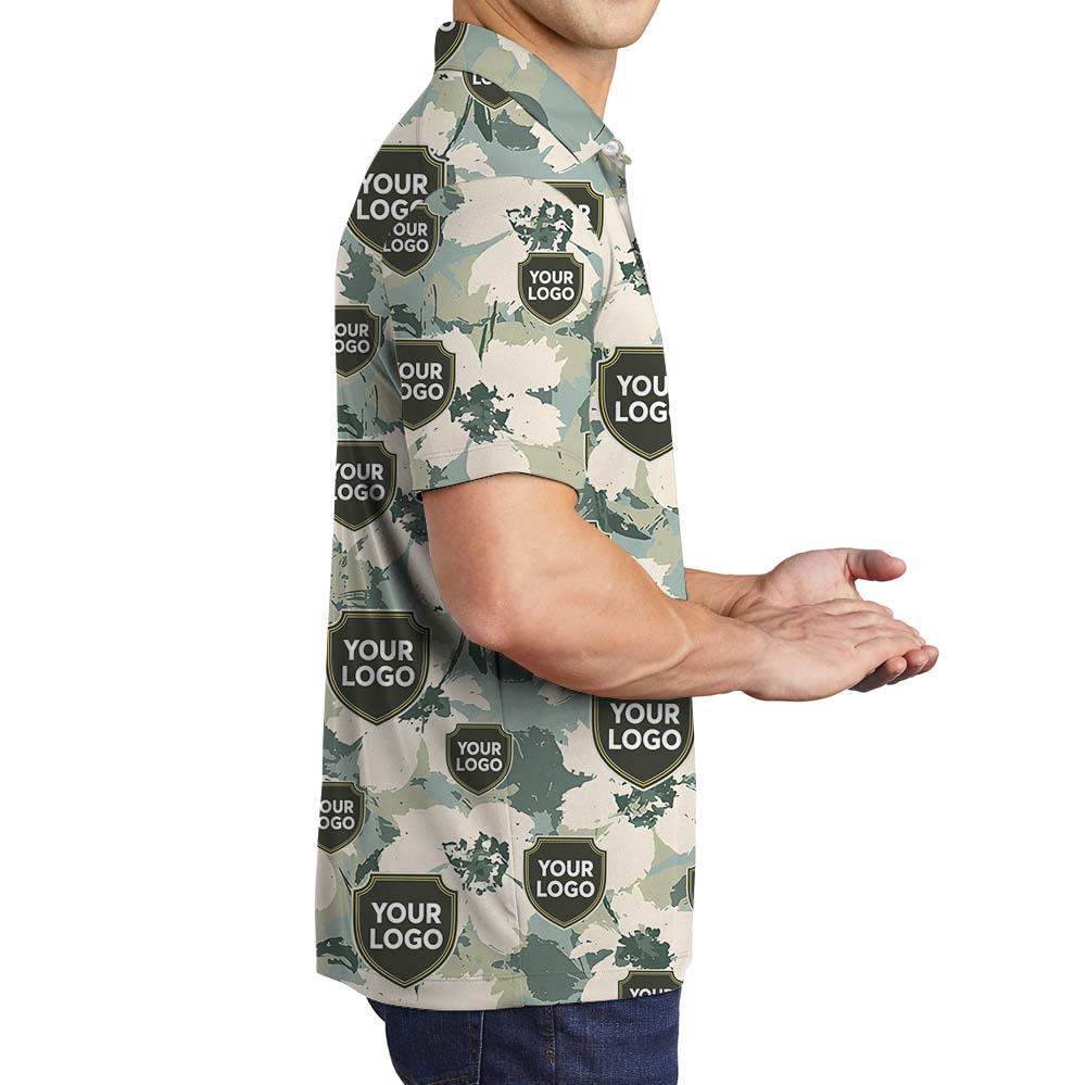 Camouflage Logo Collared Polo Shirt For Military Group