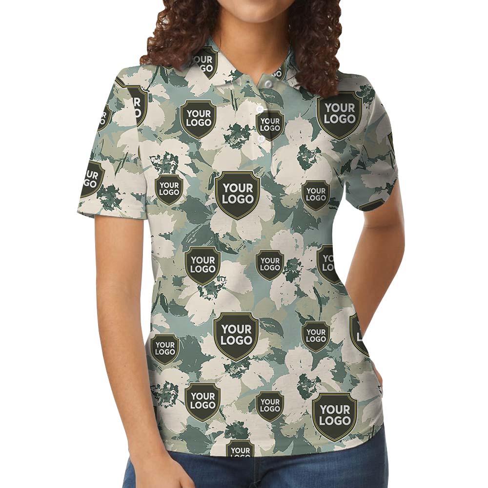 Camouflage Logo Collared Polo Shirt For Military Group