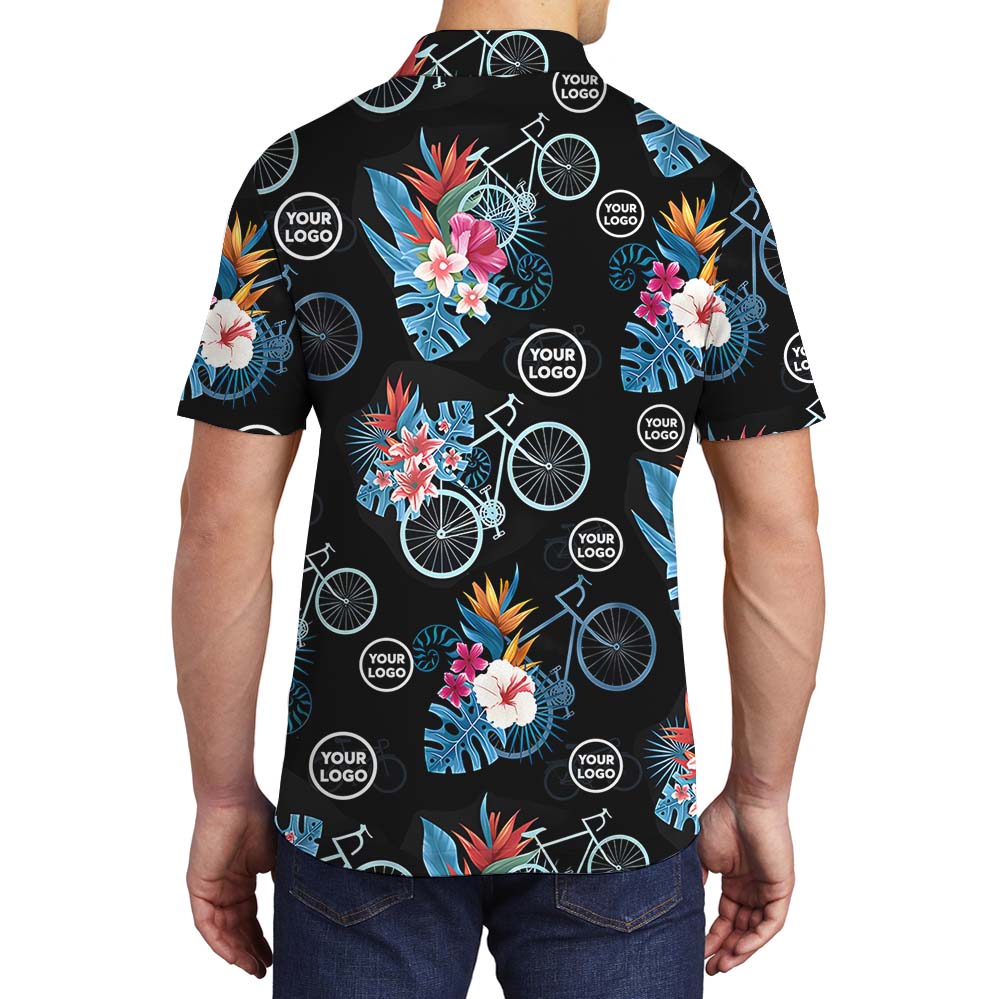 Custom Logo Cycling Floral Polo Shirt For Team