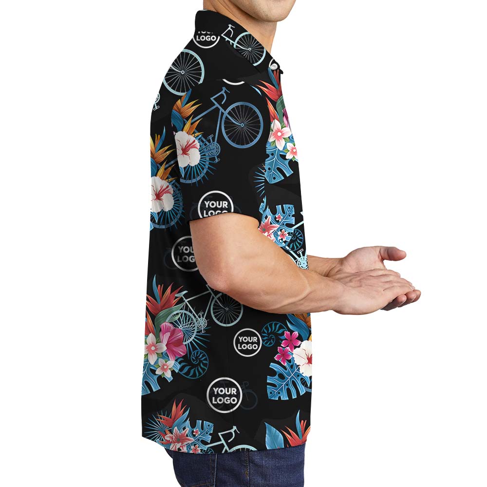 Custom Logo Cycling Floral Polo Shirt For Team