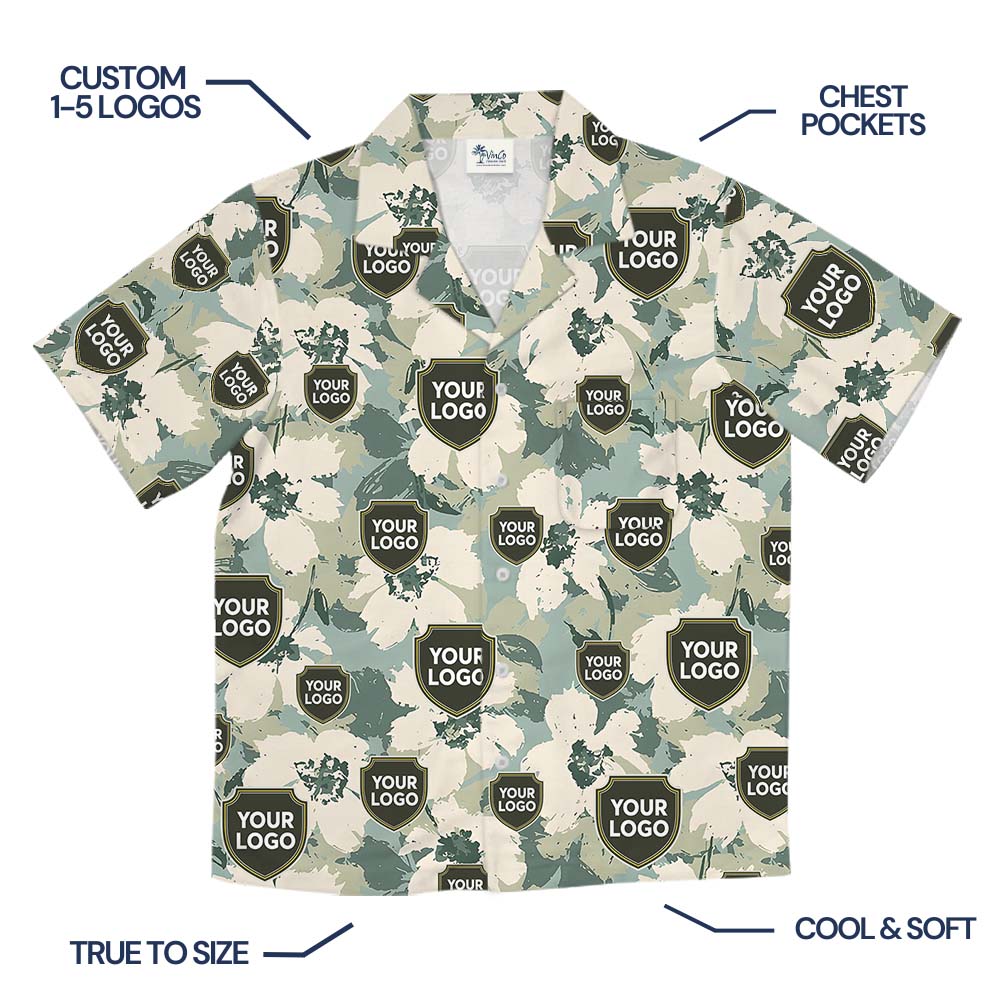 Custom Military Hawaiian Shirt With Multiple Logos