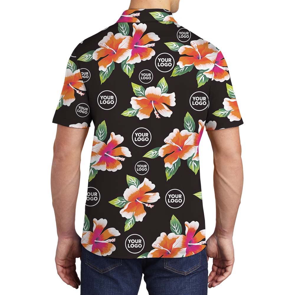Custom Multiple Logo Black Polo Shirt For Group