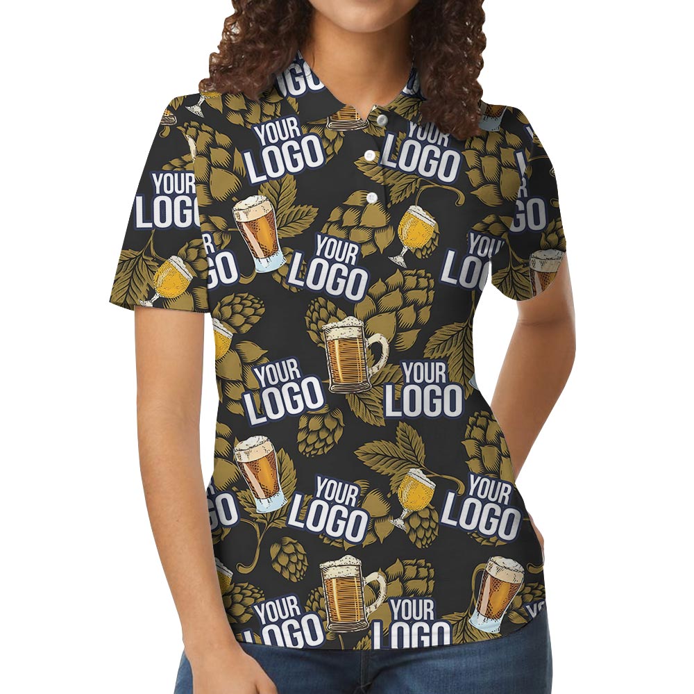 Beer Personalized Black Hawaiian Polo Shirt With Custom Logo
