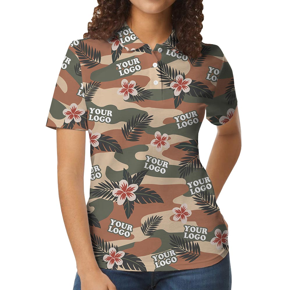 Personalized Military Army Logo Hawaiian Polo Shirt