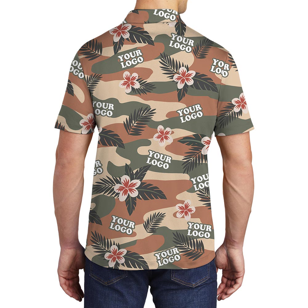 Personalized Military Army Logo Hawaiian Polo Shirt