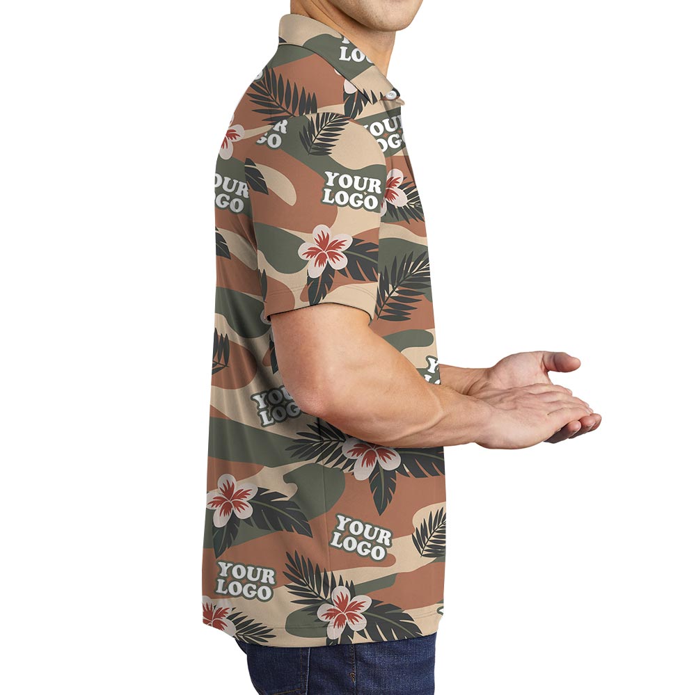 Personalized Military Army Logo Hawaiian Polo Shirt