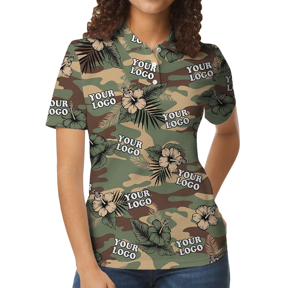 Custom Unit Logo Camouflage Military Aloha Shirt Polo