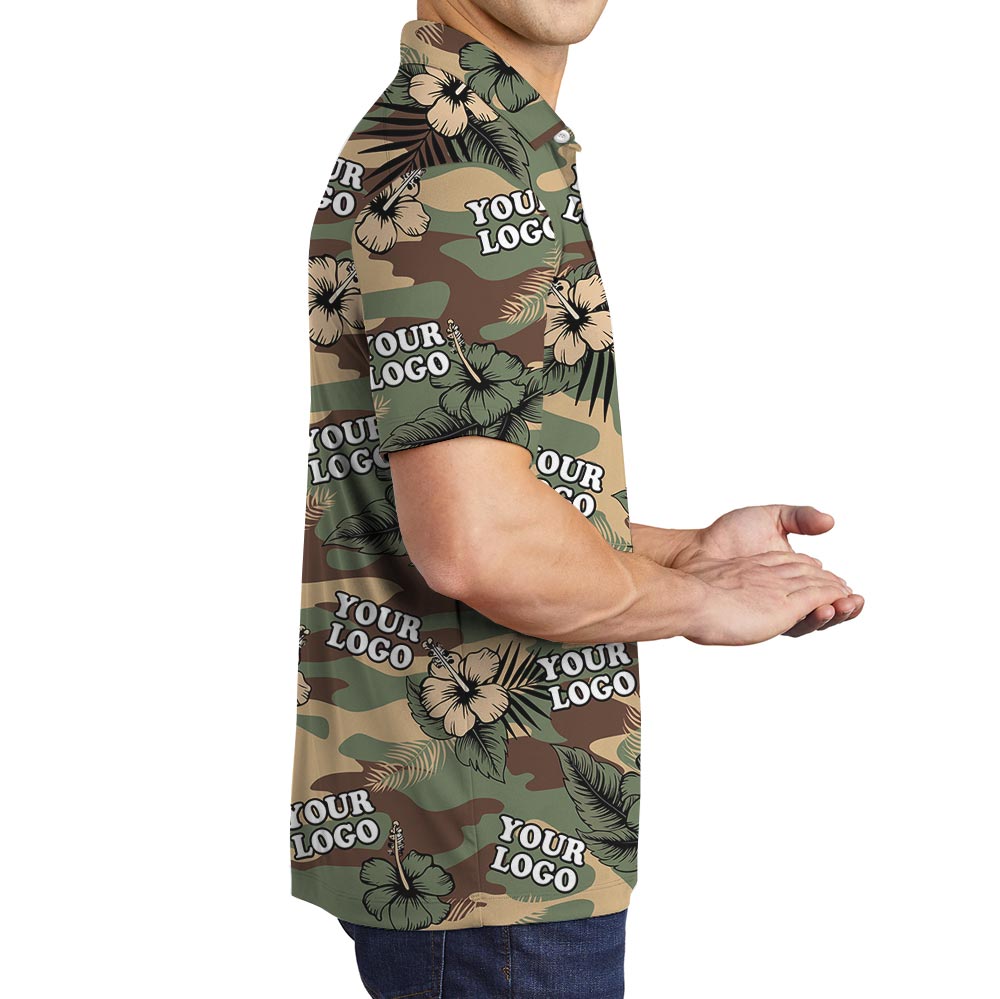 Custom Unit Logo Camouflage Military Aloha Shirt Polo