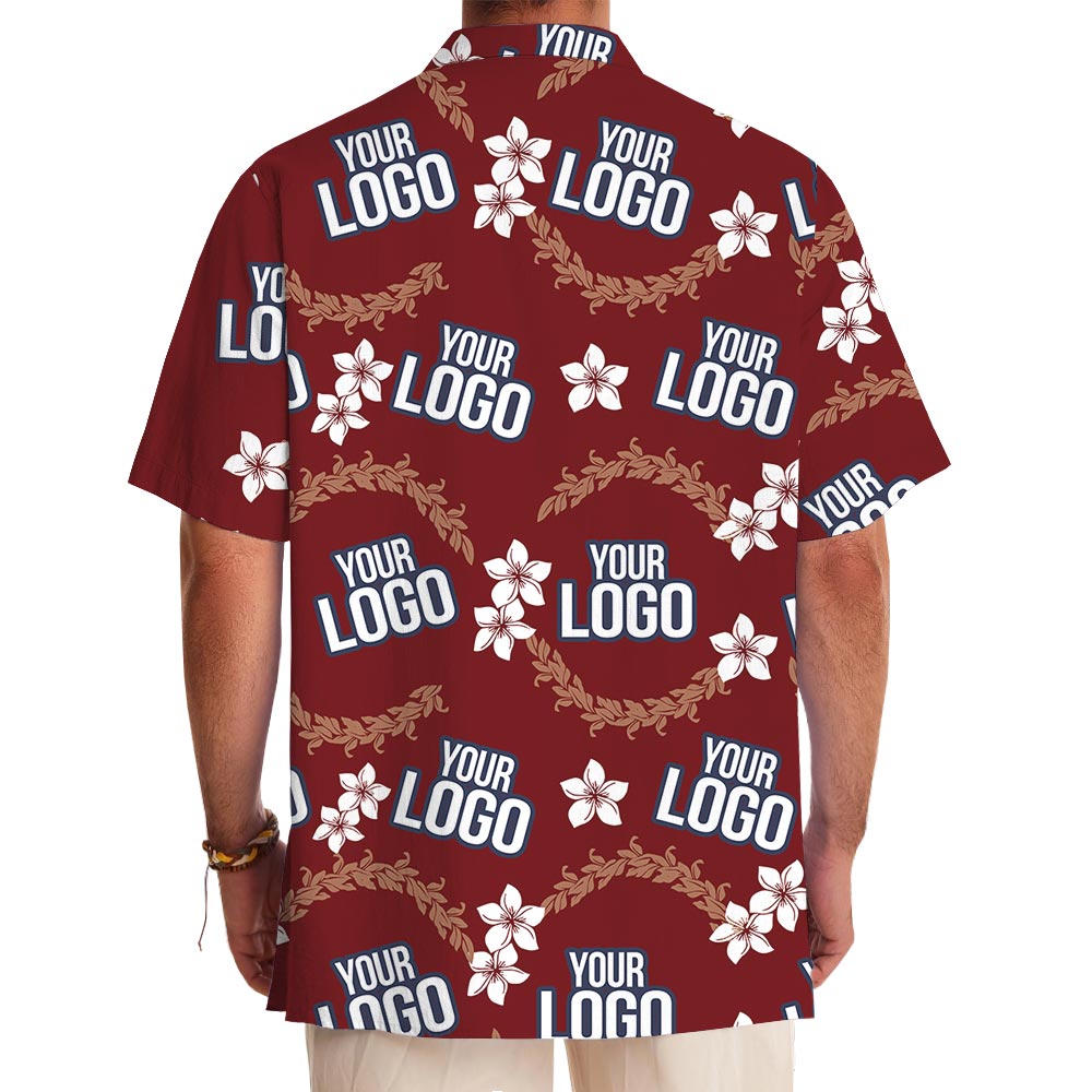 Bulk Order Red Aloha Shirt With Team Logo