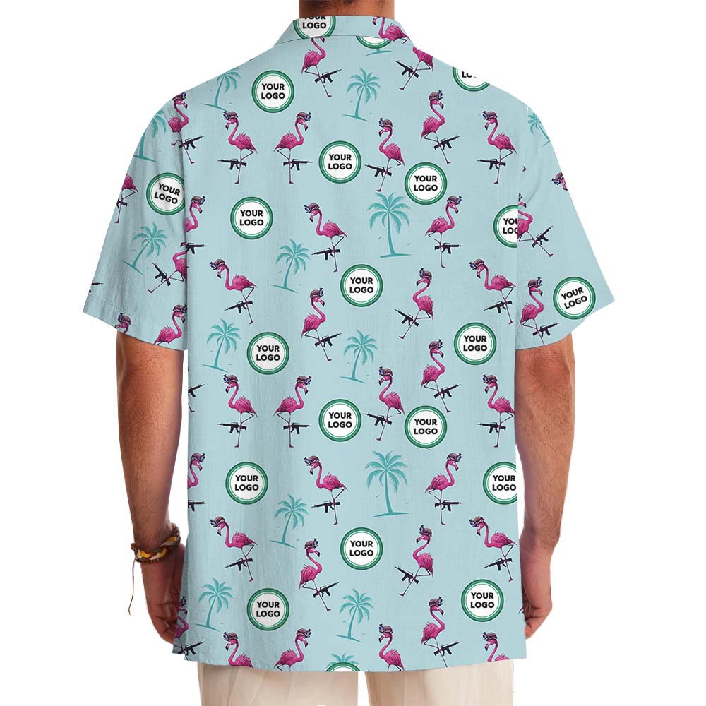 Flamingo Tactical Hawaiian Shirt With Custom Logo