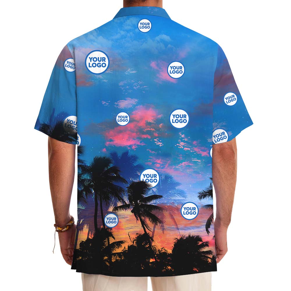 Island Sunset Custom Logo Hawaiian Shirt For Branding