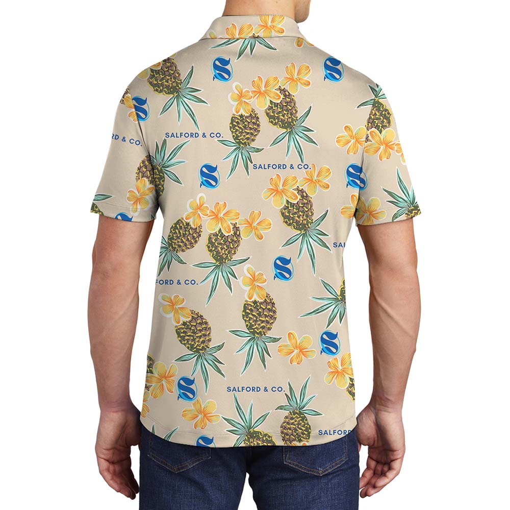 Pineapple Summer Polo Collared Shirt With Custom Logo