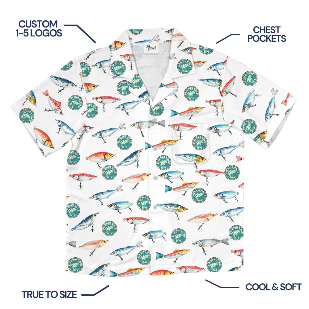 Personalized Logo Fishing Hawaiian Shirt For Team Or Group