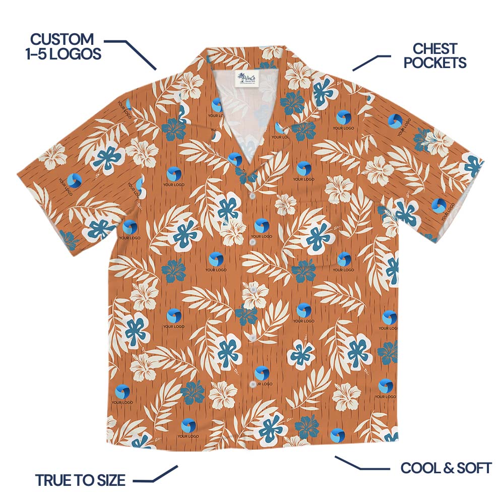 Unique Logo Hawaiian Shirt With Floral Print