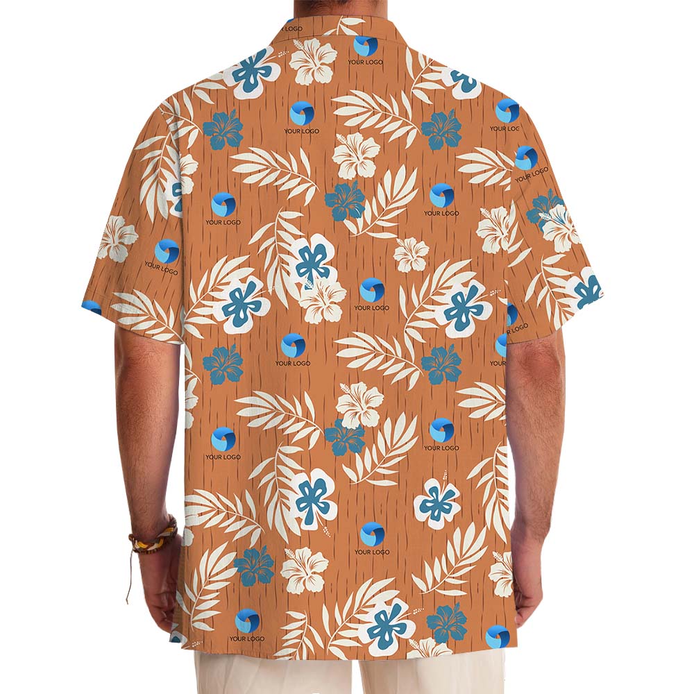 Unique Logo Hawaiian Shirt With Floral Print