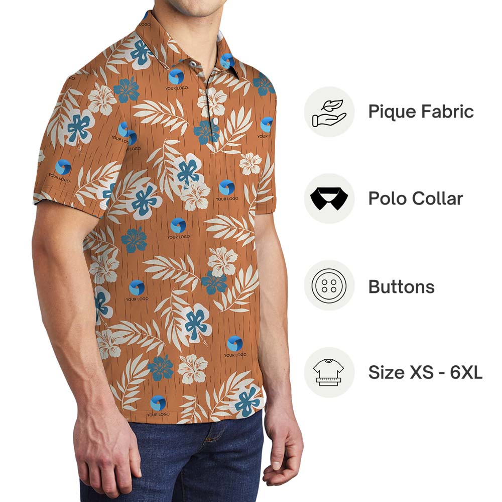 Personalized Orange Polo Shirt With Logo For Branding