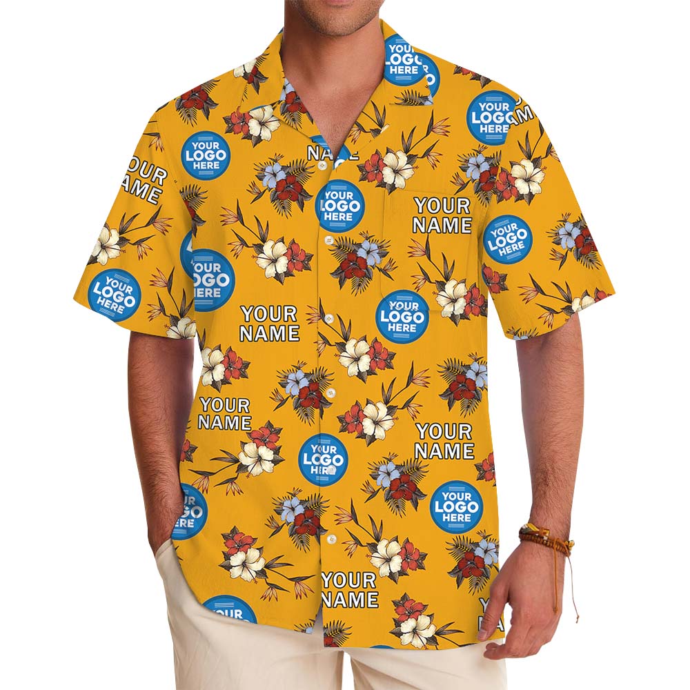 Blossom Yellow Custom Logo Button Up Shirt For Company - variant image 1