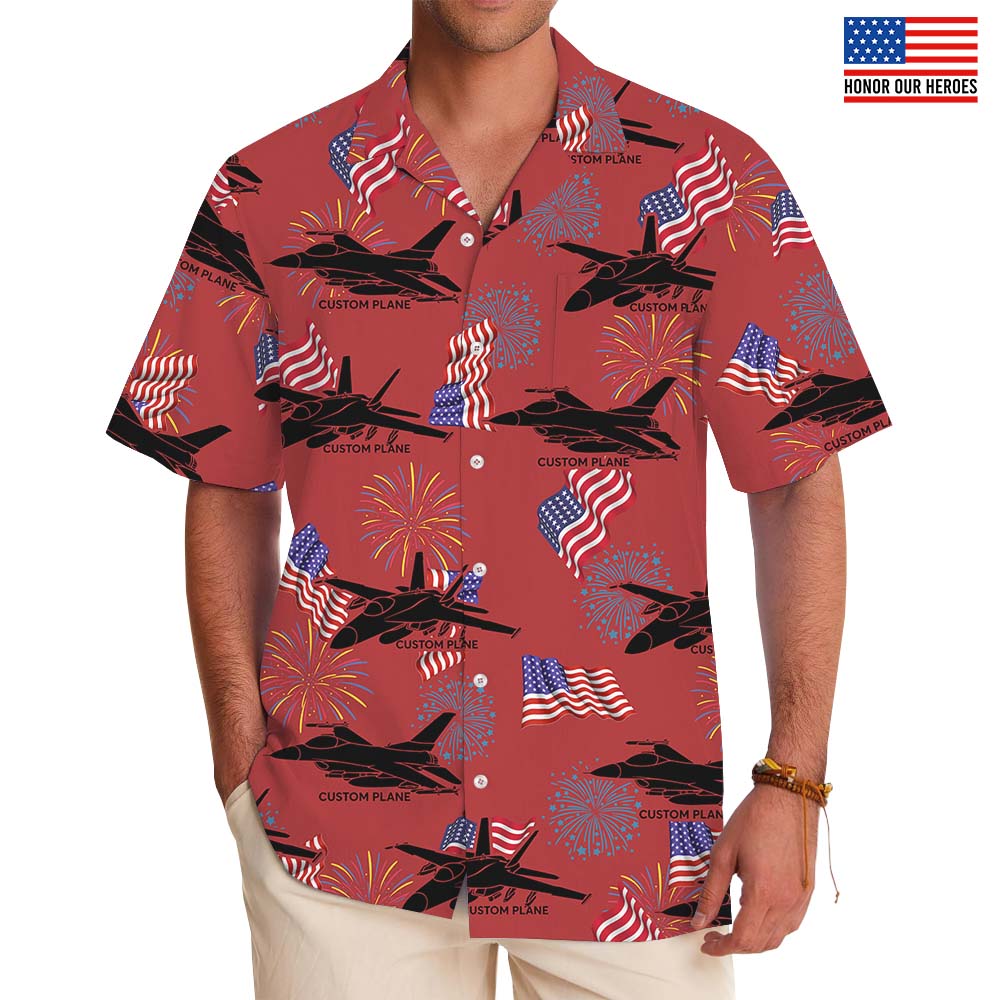 4th Of July Custom Aircraft Hawaiian Shirt - variant image 1