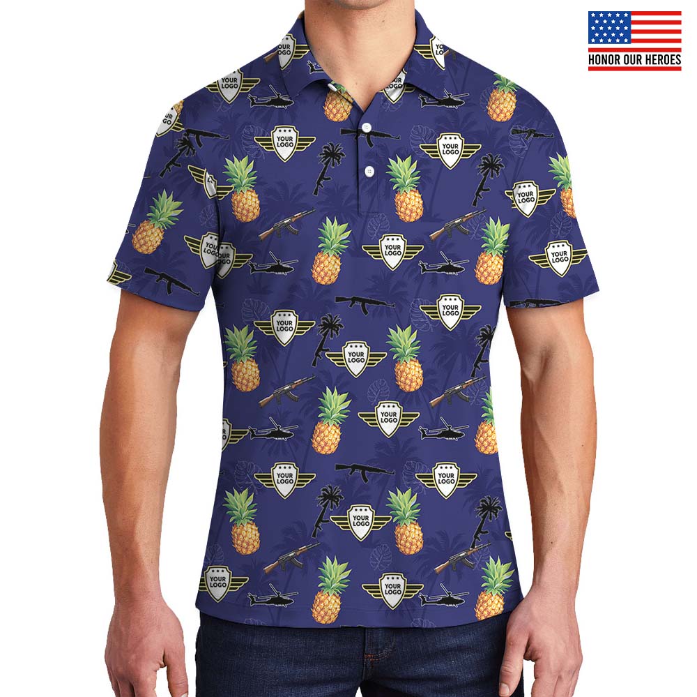 Personalized Tactical Collared Polo Shirt With Pineapple Print - variant image 1
