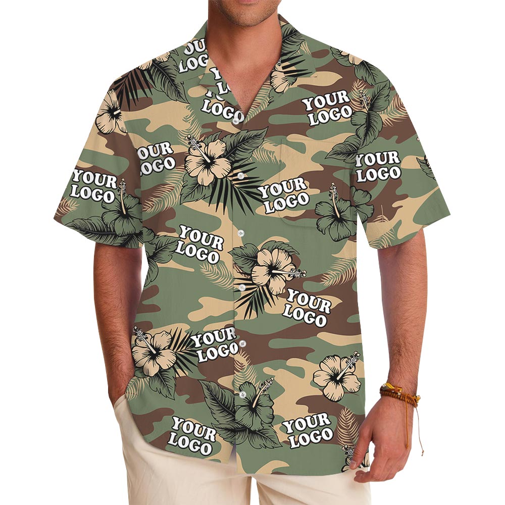 Custom Logo US Army Camouflage Hawaiian Shirt Military - variant image 1