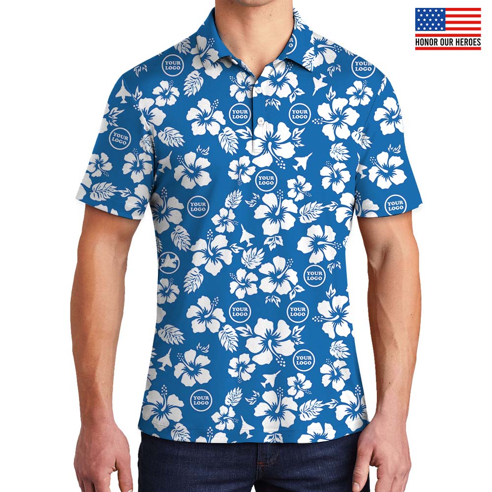 Custom Logo US Air Force Polo Shirt Blue - variant image 1