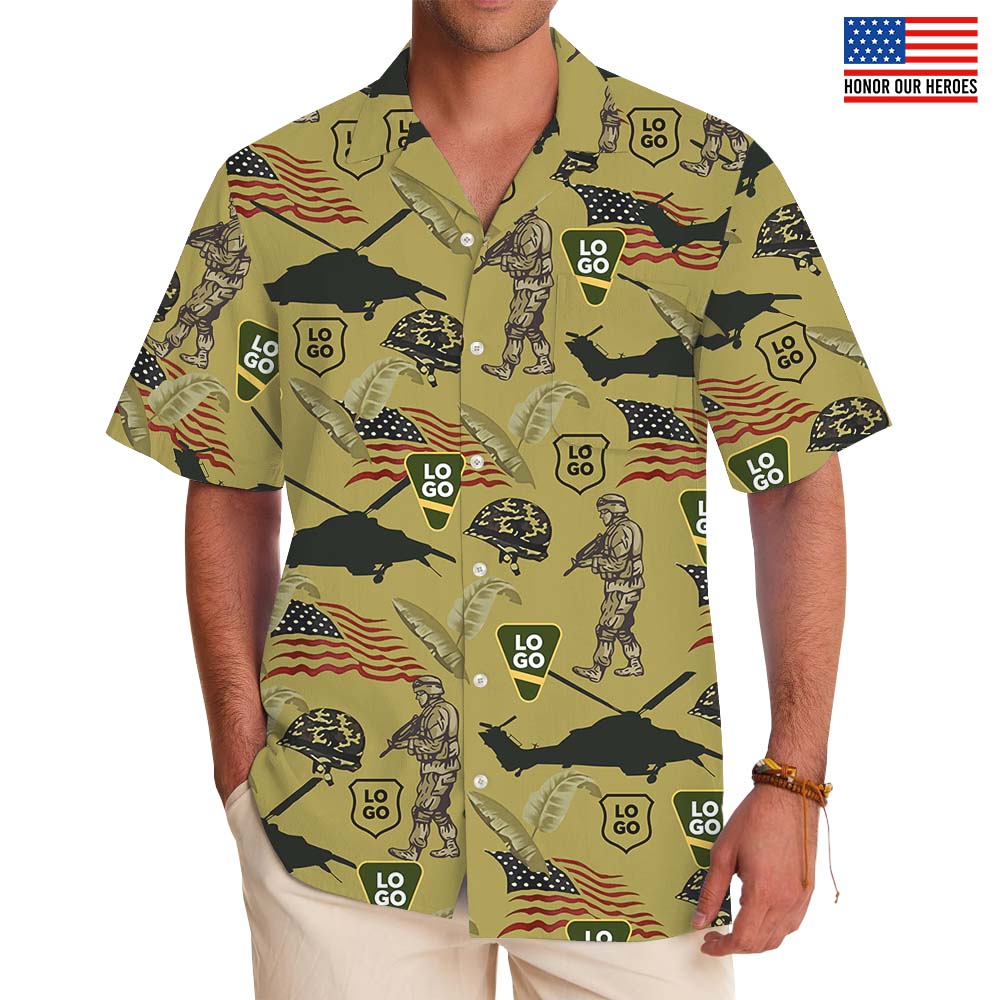 USA Army Hawaiian Shirt With Custom Logo - variant image 1
