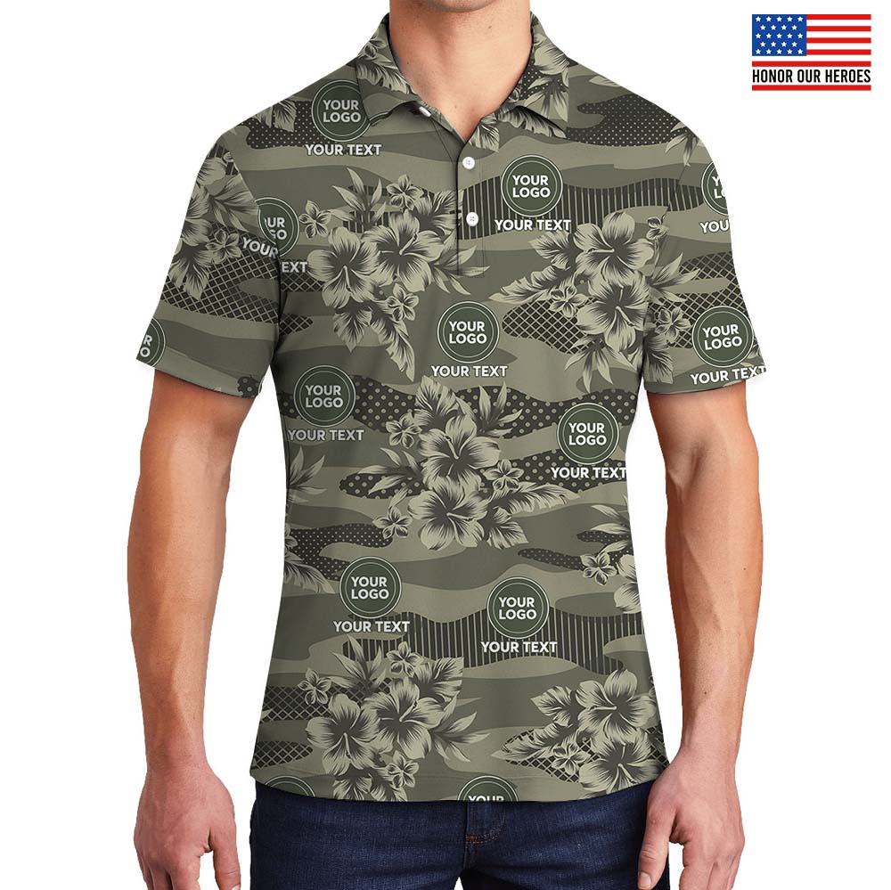 Patriotic Camo Custom Logo Polo Shirt - variant image 1